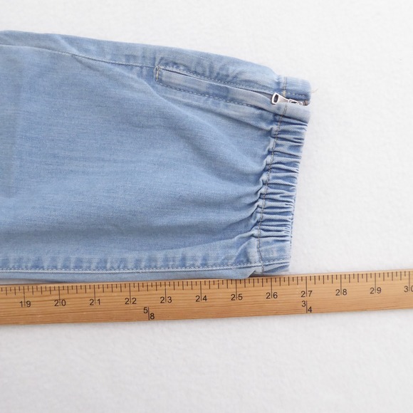 PAIGE Mayslie Jogger Women's Light Blue Wash Denim Cargo Jeans Pants Size 32 - Picture 9 of 12